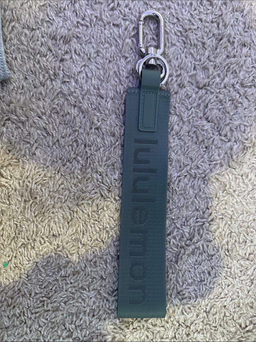 lululemon athletica Black/Gray Logo Webbing Key Fob Strap